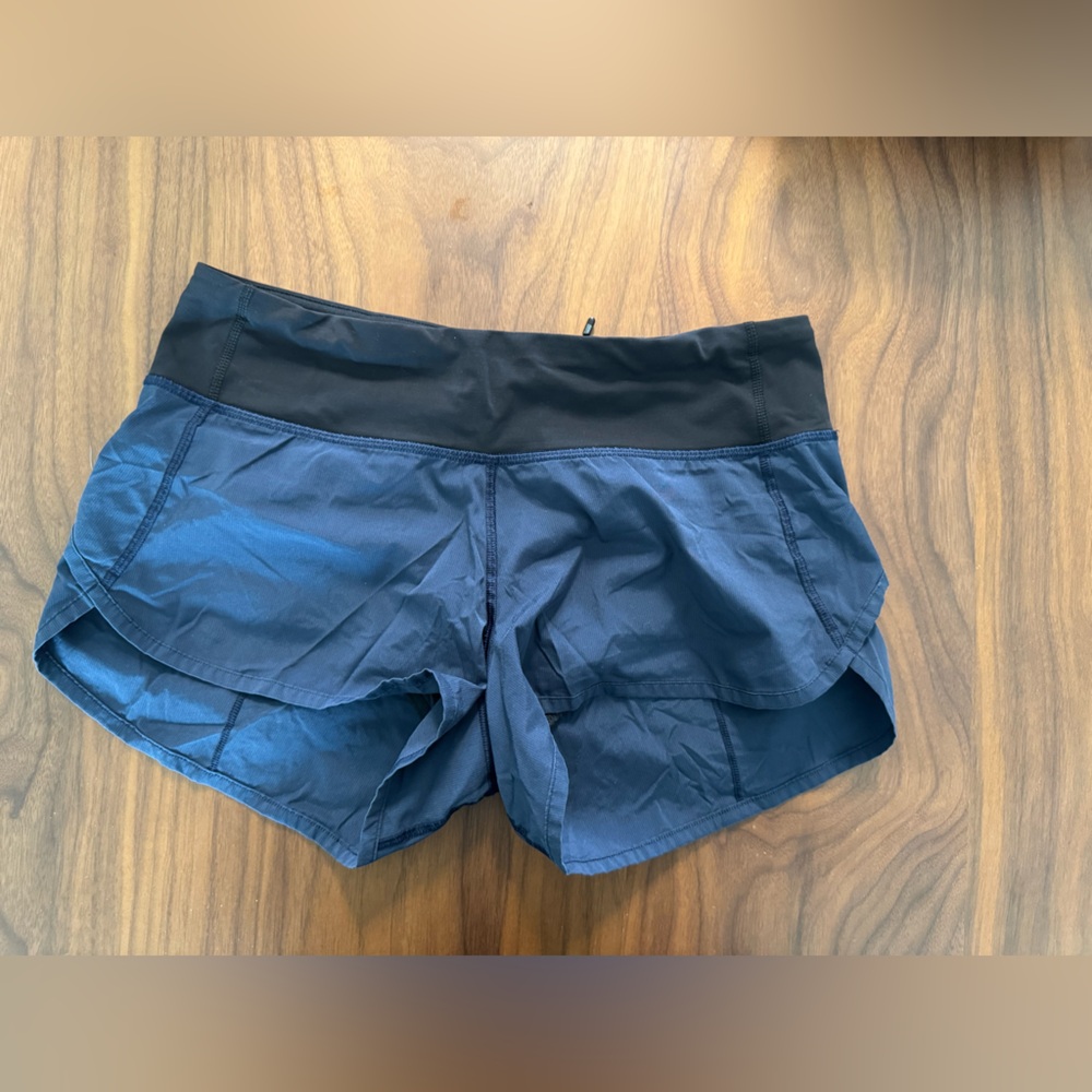 lululemon athletica Black and Blue Athletic Shorts
